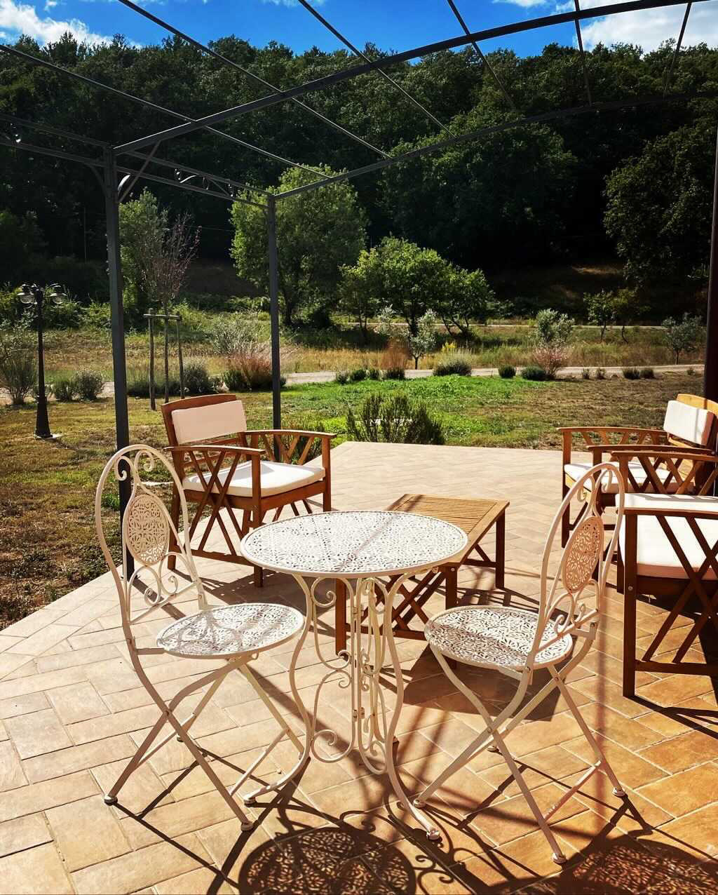 La terrazza affacciata sul verde